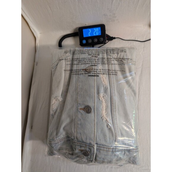 No Boundaries Denim NWT New Jacket Size L Pockets Button Up Collar Light Wash - Picture 7 of 8